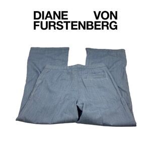 Diane von Furstenberg Chambray Pants | Size 6 | Blue Lightweight Trousers